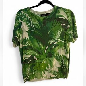 Ralph Lauren Green Leaf Pattern Top